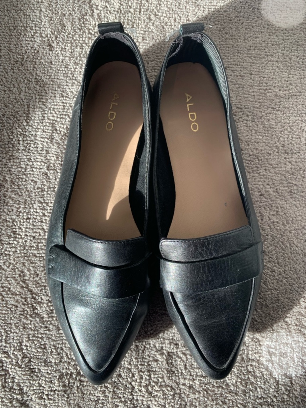 ALDO Cherryhill Pointed-Toe Loafer Flats - 100% Leather